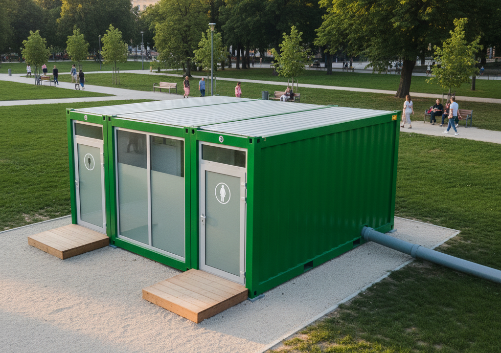 Locares Locação de Container ES BA RJ MG SP | Aluguel de Container ES BA RJ MG SP Conforto e Privacidade para Sua Festa: Container Banheiro Ele/Ela 20 Pés